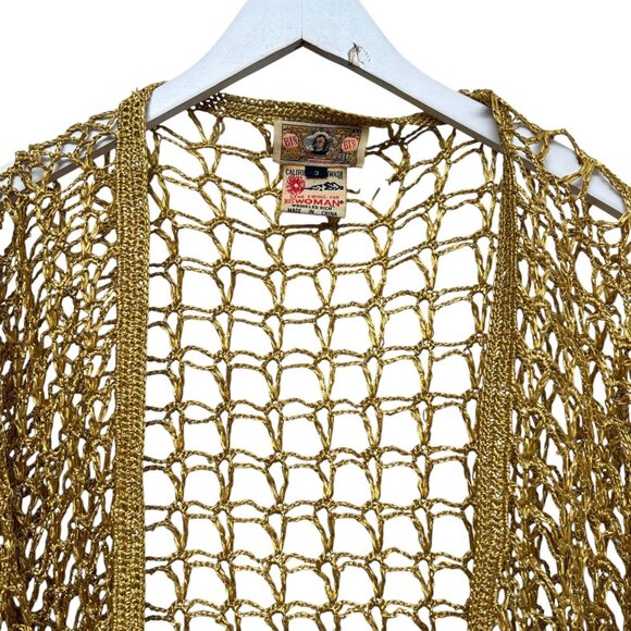Vintage Bis Gene Ewing Top Plus Size 3X 90s Crochet Jacket Hippie Boho Rare Find - Picture 3 of 12